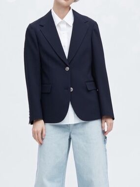 Uniqlo x JW Anderson Women's Navy Single-Breasted Blazer